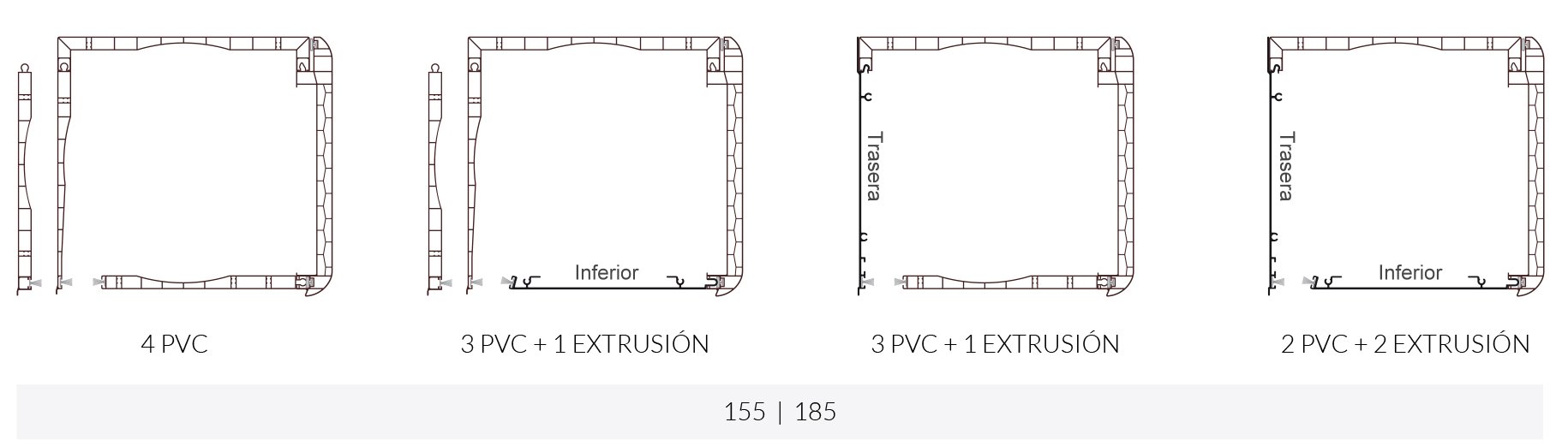 Cajón de persiana con tapa de extrusión