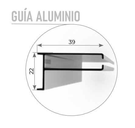 Guía de aluminio mosquitera enrollable antiviento