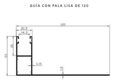 Guia-aluminio-pala-lisa-120