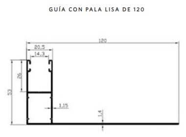 Guia-aluminio-pala-lisa-120