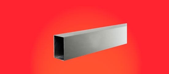 Tubo rectangular de aluminio