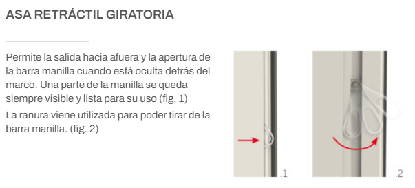 Asa giratoria retráctil mosquitera enrollable bora mini