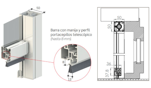 Portacepillos telescopico