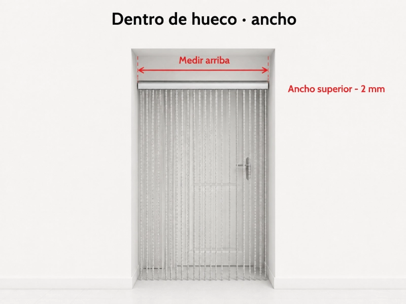 Medición del ancho dentro del hueco para cortina antimoscas