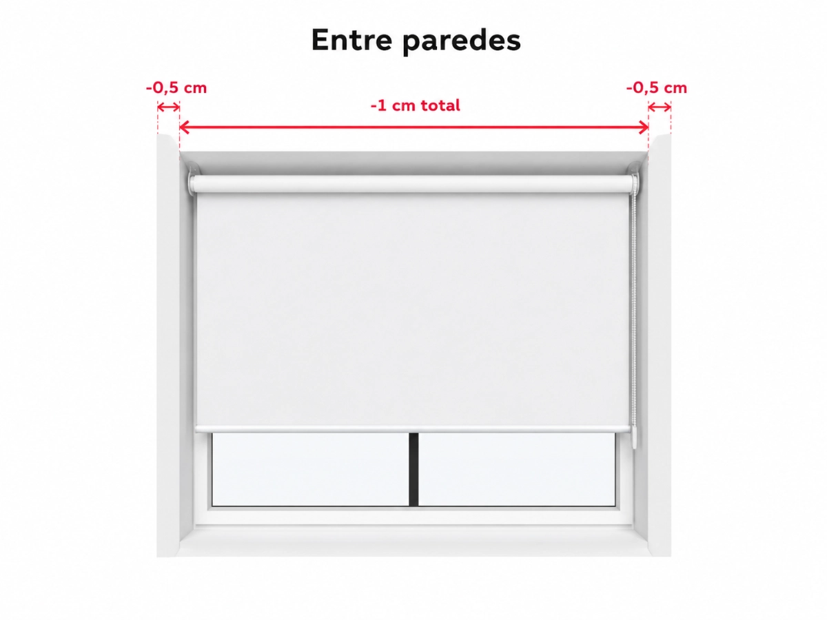 Estor instalado entre dos paredes
