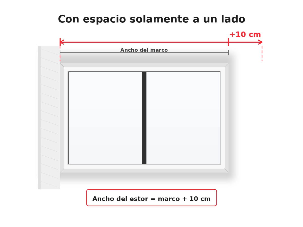 Ventana con espacio solamente a un lado