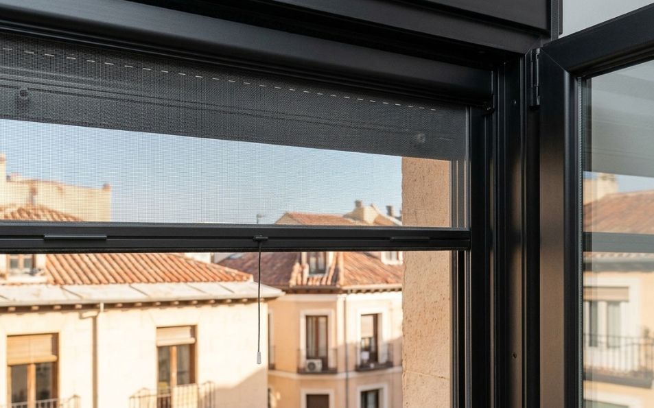 Mosquiteras enrollables a medida para ventanas color negro - Calidad Premium