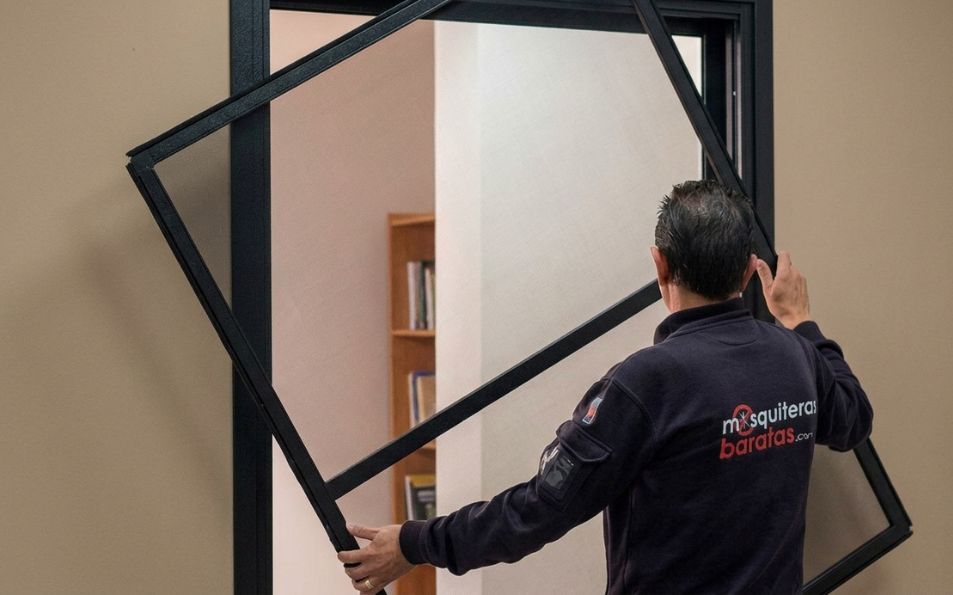 Mosquiteras fija de fácil instalación para ventanas color negro