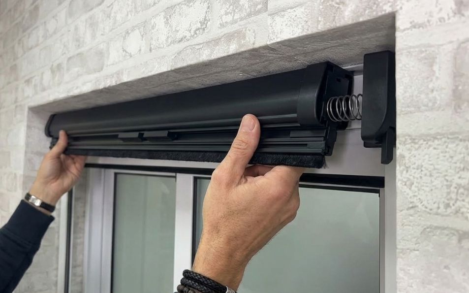 Mosquitera a Presión para Ventanas con Sistema de Sujeción Lateral Mosquitera con cabezal de treinta y nueve milímetros