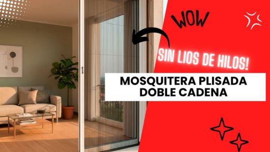 Mosquitera plisada de doble cadena