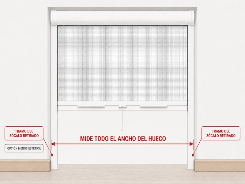 Retirar o cortar el zócalo para instalar la mosquitera