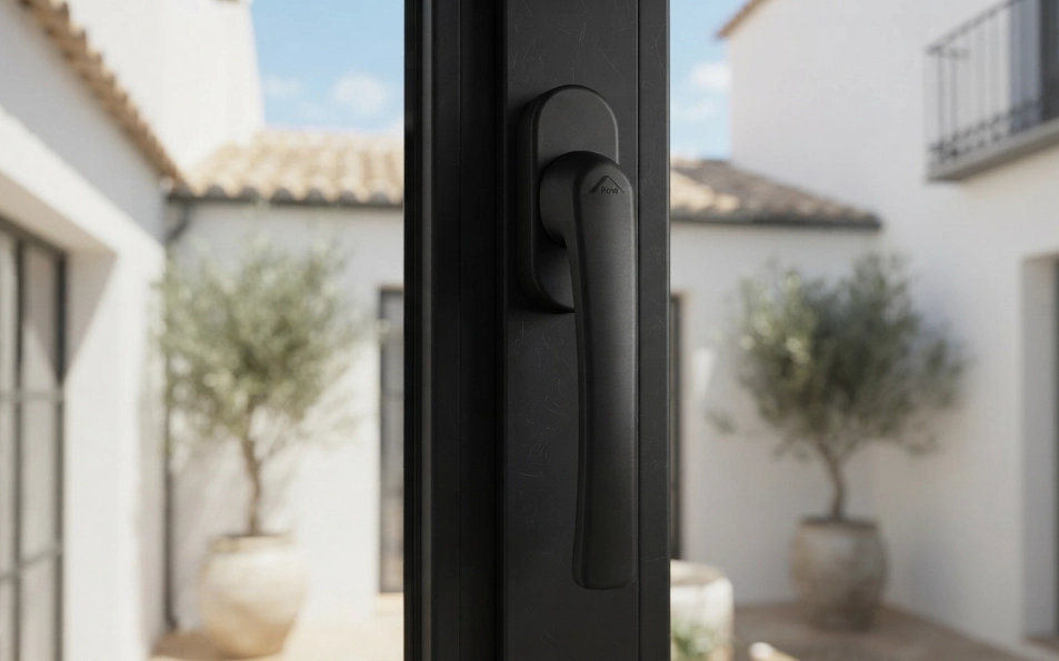 Maneta de ventana negra de repuesto para ventanas de aluminio o PVC Maneta de ventana negra de repuesto para ventanas de aluminio o PVC
