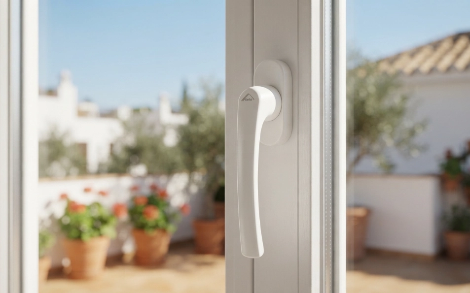 Maneta de ventana blanca de repuesto para ventanas de aluminio o PVC Maneta de ventana blanca de repuesto para ventanas de aluminio o PVC