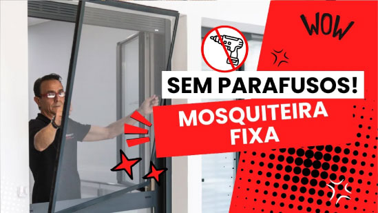 Mosquiteiro fixo com moldura sem perfuração