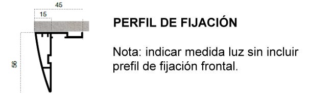 perfil fijación mosquitera plisada
