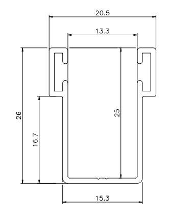 Guía de embutir persianas v-25